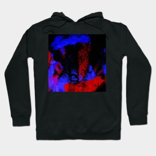 Do not look back | Red, blue and black abstract Hoodie